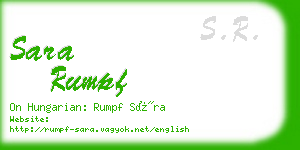 sara rumpf business card